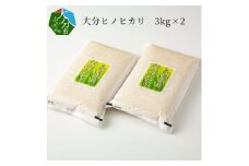 大分ヒノヒカリ　3kg×2 ヒノヒカリ 大分県 精米 うるち米 ブランド米 粘り 冷めても美味しい 西日本代表品種 常温 米 お米 おにぎり B01012