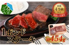 【おおいた和牛】1ポンドステーキ（約454g）  牛肉 和牛 赤身 ステーキ おおいた 1ポンド 肉厚 冷凍 柔らかい 豊後牛 A01067