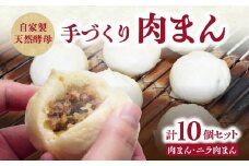 自家製天然酵母　手づくり肉まんセット 大分 肉まん ニラ 高菜 惣菜 詰め合わせ おやつ 冷蔵 中華まん 食べ比べ 豚まん J07009