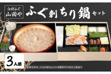 臼杵ふぐ山田や　ふぐ刺・ちり鍋セット　3人前 魚 ふぐ ちり鍋 セット 刺身 新鮮 薬味付き 大分県 冷蔵 とらふぐ ふぐ料理 ふぐヒレ  E05016