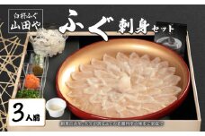 臼杵ふぐ山田や　ふぐ刺身セット　3人前 ふぐ 刺身 セット 新鮮 老舗 薬味付 大分県 とらふぐ ふぐ料理 冷蔵 本場 料亭 贅沢 贈り物 E05018