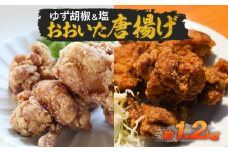 おおいた唐揚げ　ゆず胡椒＆塩　約1.2kg 唐揚げ ゆず胡椒 塩味 大分 国産 鶏 鶏もも肉 揚げるだけ セット 冷蔵  A03038