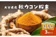 秋ウコン粉末　大分県産　栽培中は農薬・化学肥料未使用 ウコン ターメリック 調味料 クルクミン スパイス 粉末 料理 トッピング 常温 健康 F09001