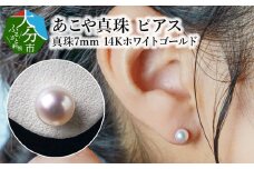 あこや本真珠ピアス　真珠7mm　K14ホワイトゴールド アクセサリー シンプル デザイン ジュエリー フォーマル 透明感 高品質 冠婚葬祭 行事 真珠 R14086