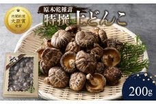 原木乾椎茸　特撰上どんこ 200g しいたけ 大分県 料理 高品質 肉厚 バター 醤油 特産品 椎茸 ステーキ 贈答 乾燥 F07031