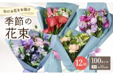 【毎月お届け定期便】季節の花束 旬のお花をお届けします ≪12回お届け≫ 生花 花 ギフト 毎月1回 定期便 プレゼント お祝い 送別 誕生日 記念日 花束 T10054