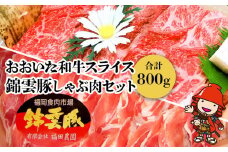 おおいた和牛 錦雲豚 しゃぶしゃぶ セット 合計800g 牛スライス肉(400g) 豚バラ肉(200g) 豚ロース肉(200g) セット ｜ 詰め合わせ おおいた和牛 黒毛和牛 冷凍 豚肉 九州産 国産 送料無料