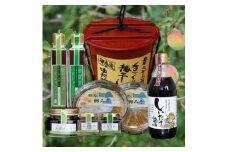 耶馬溪梅干しと調味料セット | 郷みそ(米・合わせ味噌)各800g 梅干し1.3kg ドレッシングセット200ml×2種 など入り 