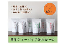 中津市産 お茶 ティーバッグスタンドパック 各種詰合せ | 簡単ティーバッグ 詰め合わせ 煎茶 20個 ほうじ茶 20個 和紅茶 20個 煎茶 緑茶 お茶 紅茶 ほうじ茶 詰め合わせ 大分県 中津市