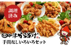 中津からあげ手間なしいろいろセット | 調理済み からあげ 唐揚げ からいち もも肉 むね肉 骨付き 骨なしミックス なんこつ 手羽先 南蛮 ガーリックの素 大分県 中津市