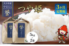 【寄附使途限定】【3ヶ月定期便】九州米・食味コンクール最優秀賞受賞 大分県中津産やまくに誉 つや姫 5kg×2袋 (毎月1回) | お米 米 おこめ こめ 精米 白米 10kg 10キロ ご飯 九州産 国産 国産米 大分県米 九州米 定期 定期便 3回定期便 大分県 中津市