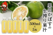 【数量限定】里山かぼすの生搾り果汁 500ml×5本 | かぼす カボス 柑橘 果汁100％ お酢 かぼす果汁 調味料 果実酢 大分県産 九州産 中津市