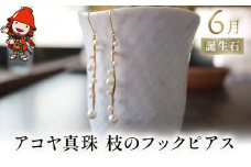 誕生石 6月 アコヤ真珠 枝のフックピアス | ピアス K18 アクセサリー 誕生日 婚約 結婚 母の日 プレゼント 祝 記念日 女性 贈り物 大分県 中津市