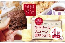 国産発酵バター仕込み濃厚リッチな九州産生クリームスコーン 濃厚ショコラ 4個セット | お菓子 菓子 おかし 洋菓子 焼き菓子 イギリス菓子 濃厚 ショコラ ショコラスコーン チョコスコーン おやつ デザート スイーツ 手作り ティータイム アフタヌーンティー 大分県 中津市