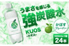 強炭酸水クオス かぼすフレーバー 500ml×24本 炭酸水 たんさんすい 炭酸 たんさん 水 飲料水 みず 単品 かぼす 日田市 / 株式会社OTOGINO [AREF011]