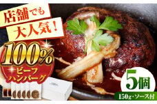 赤身焼肉店Wiz ビーフ100%ハンバーグ 5個 ソース付 牛肉100％ ハンバーグ 牛肉  はんばーぐ 冷凍 国産 牛肉 ハンバーグ 牛肉 日田市 / 株式会社OTOGINO[AREF041]