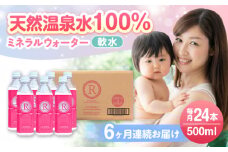 【全6回定期便】天然温泉水RYUSEKI 500ml×24本－ペットボトル 日田市 / 株式会社竜石　水 天然水 温泉[ARCD006]