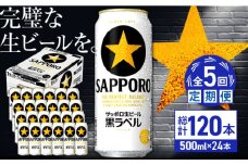 【全5回定期便】サッポロ生ビール 黒ラベル 500ml×24缶　合計120缶 日田市 / 株式会社綾部商店　ビール サッポロ お酒 酒 日田[ARDC079]