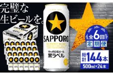 【全6回定期便】サッポロ生ビール 黒ラベル 500ml×24缶　合計144缶 日田市 / 株式会社綾部商店　ビール サッポロ お酒 酒 日田[ARDC080]
