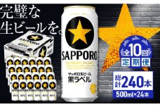 【全10回定期便】サッポロ生ビール 黒ラベル 500ml×24缶　合計240缶 日田市 / 株式会社綾部商店　ビール サッポロ お酒 酒 日田[ARDC084]