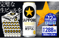 【全12回定期便】サッポロ生ビール 黒ラベル 500ml×24缶　合計288缶 日田市 / 株式会社綾部商店　ビール サッポロ お酒 酒 日田[ARDC086]