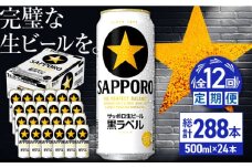 【全12回定期便】サッポロ生ビール 黒ラベル 500ml×24缶　合計288缶 日田市 / 株式会社綾部商店　ビール サッポロ お酒 酒 日田[ARDC086]