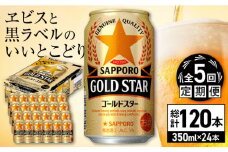 【全5回定期便】サッポロ GOLD STAR 350ml×24缶 合計120缶 日田市 / 株式会社綾部商店　ビール サッポロ お酒 酒 日田[ARDC090]