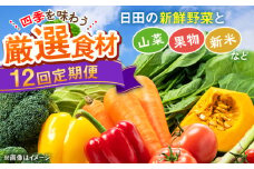 【全12回定期便】農家セレクト！特別栽培 日田の厳選食材 詰め合わせ 日田市 / 自然工房Mori 野菜 果物 米 産地直送 新鮮 セット　野菜 米 くだもの[ARBR002]