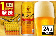 【最短1週間以内発送】サッポロ 麦とホップ 500ml×24缶 日田市 / 株式会社綾部商店　ビール サッポロ お酒 酒 日田[ARDC132]