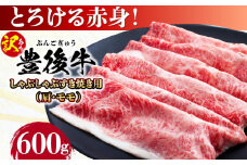 【訳あり】おおいた豊後牛 赤身霜降り しゃぶしゃぶすき焼き用（肩・モモ）600g 日田市 / 株式会社MEAT PLUS 訳あり 牛肉 おおいた豊後牛  豊後牛 黒毛和牛 スライス しゃぶしゃぶすき焼き  国産  霜降り 肩 もも モモ  [AREI035]