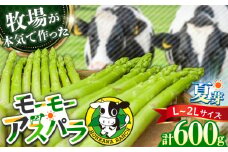 【期間限定】モーモーアスパラ夏芽 L~2L 600g（6月中旬より順次発送） 迷ったらこれ！ちょうどいい太さ2種セット  日田市 / 有限会社本川牧場 [ARAI036]