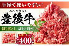 【全3回定期便】【お試しにピッタリ！】 おおいた豊後牛 牛肉 切り落とし 400g 日田市 / 株式会社MEAT PLUS 牛肉 おおいた豊後牛 おおいた 豊後牛 黒毛和牛 赤身 薄切り 切り落とし 和牛 [AREI038]
