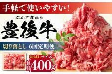 【全6回定期便】【お試しにピッタリ！】 おおいた豊後牛 牛肉 切り落とし 400g 日田市 / 株式会社MEAT PLUS 牛肉 おおいた豊後牛 おおいた 豊後牛 黒毛和牛 赤身 薄切り 切り落とし 和牛 [AREI039]