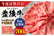 【全6回定期便】おおいた豊後牛 しゃぶしゃぶすき焼き用（肩ロース・肩バラ・モモ）700g 日田市 / 株式会社MEAT PLUS 牛肉 おおいた豊後牛 おおいた 豊後牛 黒毛和牛 スライス しゃぶしゃぶすき焼き しゃぶしゃぶ すき焼き 和牛 [AREI069]