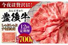 【全12回定期便】おおいた豊後牛 しゃぶしゃぶすき焼き用（肩ロース・肩バラ・モモ）700g 日田市 / 株式会社MEAT PLUS 牛肉 おおいた豊後牛 おおいた 豊後牛 黒毛和牛 スライス しゃぶしゃぶすき焼き しゃぶしゃぶ すき焼き 和牛 [AREI070]