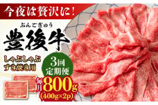 【全3回定期便】おおいた豊後牛 しゃぶしゃぶすき焼き用（肩ロース・肩バラ・モモ）800g(400g×2) 日田市 / 株式会社MEAT PLUS 牛肉 おおいた豊後牛 おおいた 豊後牛 黒毛和牛 スライス しゃぶしゃぶすき焼き しゃぶしゃぶ すき焼き 和牛 [AREI071]