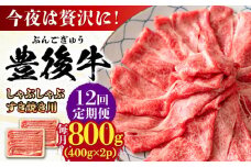 【全12回定期便】おおいた豊後牛 しゃぶしゃぶすき焼き用（肩ロース・肩バラ・モモ）800g(400g×2) 日田市 / 株式会社MEAT PLUS 牛肉 おおいた豊後牛 おおいた 豊後牛 黒毛和牛 スライス しゃぶしゃぶすき焼き しゃぶしゃぶ すき焼き 和牛 [AREI073]