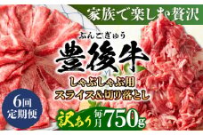 【全6回定期便】訳あり！おおいた豊後牛 しゃぶしゃぶすき焼き セット（スライス・切り落とし） 750g 日田市 / 株式会社MEAT PLUS 訳あり 牛肉 おおいた豊後牛 おおいた 豊後牛 黒毛和牛 スライス 切り落とし しゃぶしゃぶすき焼き しゃぶしゃぶ すき焼き 和牛 [AREI078]