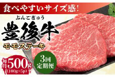 【全3回定期便】おおいた豊後牛 モモ ステーキ 約500g(100g×5P) 日田市 / 株式会社MEAT PLUS 牛肉 おおいた豊後牛 おおいた 豊後牛 黒毛和牛 ステーキ  赤身ステーキ 赤身 もも モモ モモステーキ [AREI122]