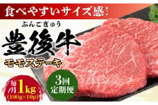 【全3回定期便】おおいた豊後牛 モモ ステーキ 約1kg(100g×10P) 日田市 / 株式会社MEAT PLUS 牛肉 おおいた豊後牛 おおいた 豊後牛 黒毛和牛 ステーキ  赤身ステーキ 赤身 もも モモ モモステーキ [AREI125]