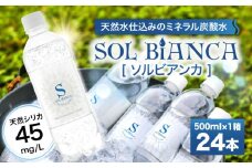 【単品】シリカ炭酸水 ソルビアンカ 500ml×24本 炭酸水 たんさんすい 水 飲料水 みず シリカ 定期便 単品 日田市 / 株式会社OTOGINO [AREF097]