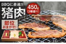 【部位おまかせ】猪三種盛(焼肉用食べ比べ) 2〜3人前 450ｇ×1パック　日田市 / 株式会社tracks [ARDE003]