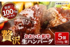 厳選「おおいた和牛」100%使用贅沢な生ハンバーグ(160g×5個) おおいた和牛 ハンバーグ 牛肉 和牛 はんばーぐ 豊後牛 国産 牛肉100％ 日田市 / (株)吉野(デリカミート吉野) [ARFE003]