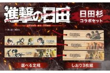 「進撃の巨人」選べる日田杉定規(1点)＆しおり(3枚組)セット　日田市 / 株式会社トライ・ウッド 文房具 アニメ キャラクターグッズ [ARCN009]