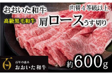 A4ランク以上★おおいた和牛　黒毛和牛ロースうす切り（約600ｇ）