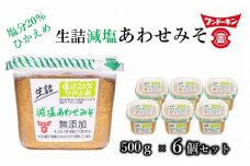 塩分控えめ！フンドーキンの生詰減塩あわせみそ（計3kg）
