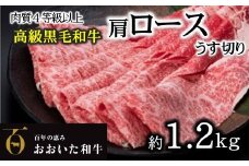 A4ランク以上★おおいた和牛　黒毛和牛霜降りロースうす切り（約1.2㎏）