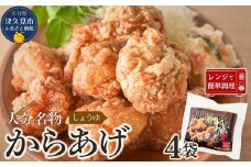 大分名物　醤油からあげ　800g（200g×4袋）【しょうゆ味】　|レンチン　冷凍　唐揚げ　からあげ　弁当 おかず　お惣菜　津久見市