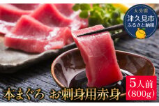 本マグロ まぐろお刺身用 赤身5人前(800g) 鮪 海鮮丼 刺し身 刺身 盛り合わせ 冷凍 魚の刺身 大分県産 九州産 津久見市 熨斗対応