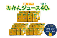みかんジュース 125ml×40本 フルーツジュース ミカンジュース オレンジジュース 大分県産 九州産 津久見市 国産